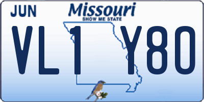 MO license plate VL1Y8O
