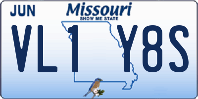 MO license plate VL1Y8S