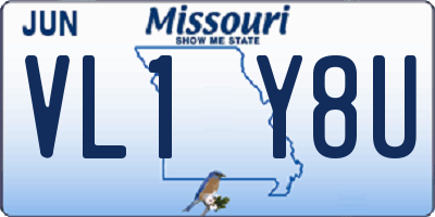 MO license plate VL1Y8U