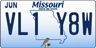 MO license plate VL1Y8W
