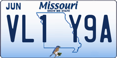 MO license plate VL1Y9A