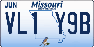 MO license plate VL1Y9B