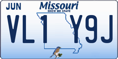 MO license plate VL1Y9J