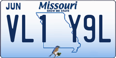MO license plate VL1Y9L