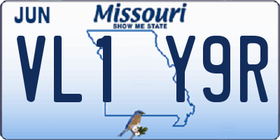 MO license plate VL1Y9R