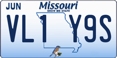 MO license plate VL1Y9S