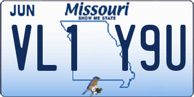 MO license plate VL1Y9U