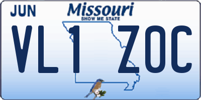 MO license plate VL1Z0C