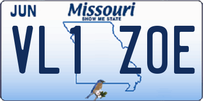 MO license plate VL1Z0E