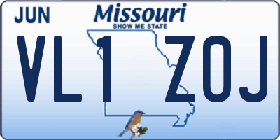 MO license plate VL1Z0J