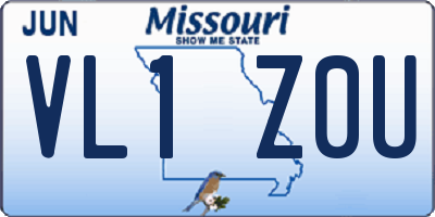 MO license plate VL1Z0U