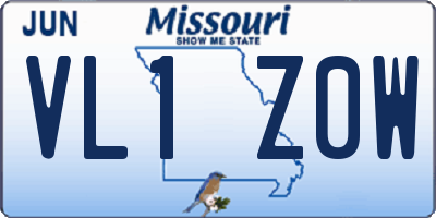 MO license plate VL1Z0W