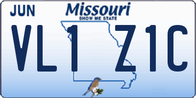 MO license plate VL1Z1C