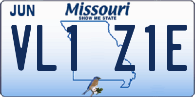 MO license plate VL1Z1E