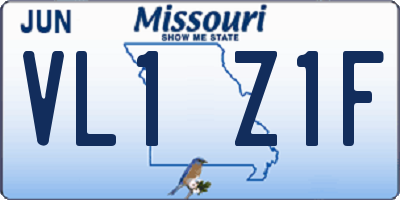 MO license plate VL1Z1F