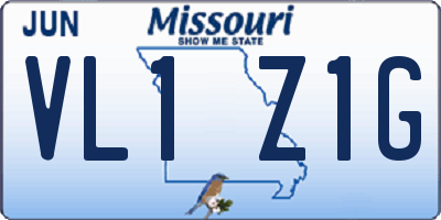 MO license plate VL1Z1G