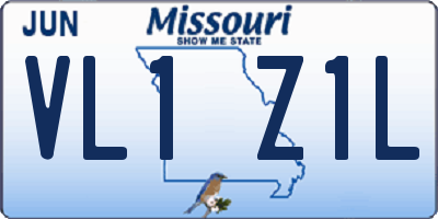 MO license plate VL1Z1L
