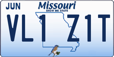 MO license plate VL1Z1T