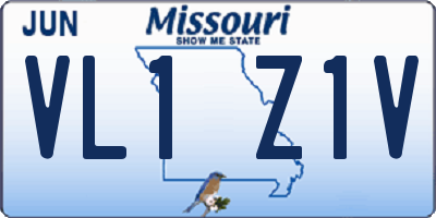 MO license plate VL1Z1V