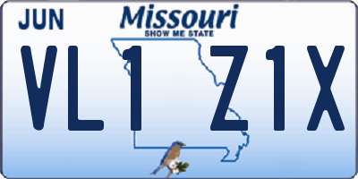 MO license plate VL1Z1X