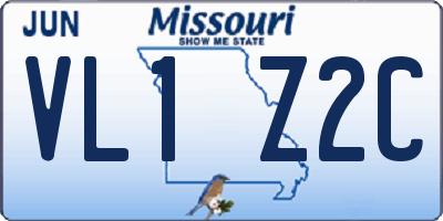 MO license plate VL1Z2C