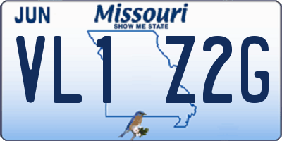MO license plate VL1Z2G