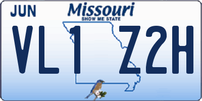 MO license plate VL1Z2H