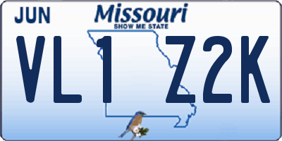 MO license plate VL1Z2K