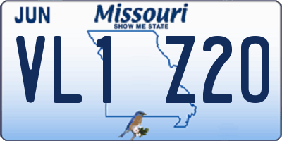 MO license plate VL1Z2O