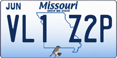 MO license plate VL1Z2P