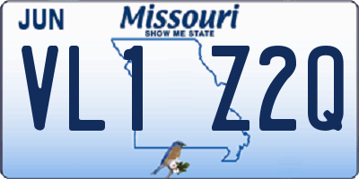 MO license plate VL1Z2Q