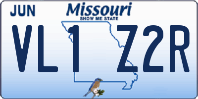 MO license plate VL1Z2R
