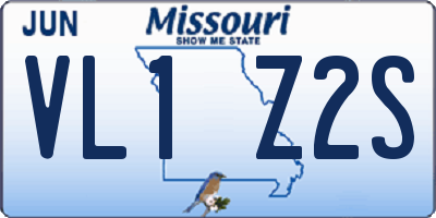 MO license plate VL1Z2S