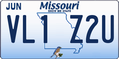 MO license plate VL1Z2U