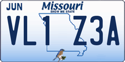 MO license plate VL1Z3A