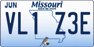 MO license plate VL1Z3E