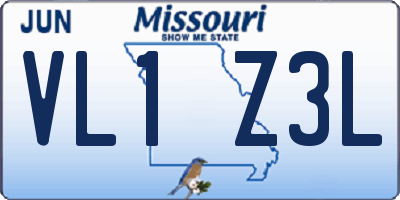 MO license plate VL1Z3L
