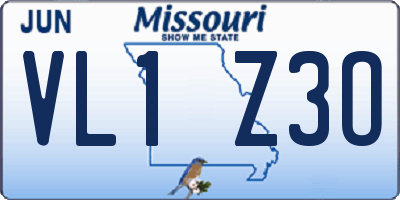 MO license plate VL1Z3O