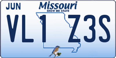 MO license plate VL1Z3S