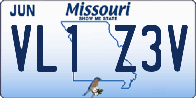 MO license plate VL1Z3V