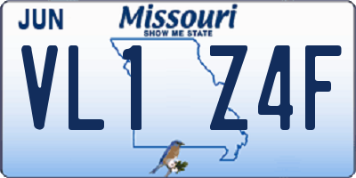 MO license plate VL1Z4F