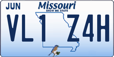 MO license plate VL1Z4H