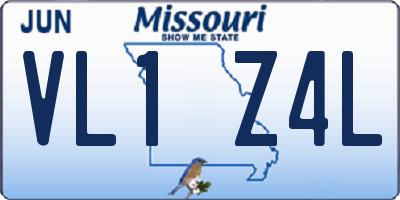 MO license plate VL1Z4L