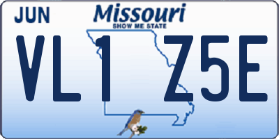 MO license plate VL1Z5E