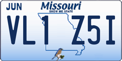 MO license plate VL1Z5I