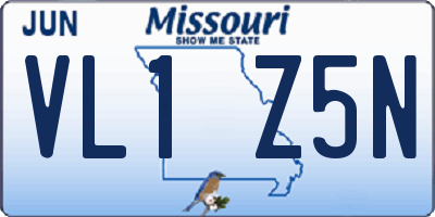 MO license plate VL1Z5N