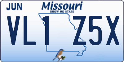 MO license plate VL1Z5X