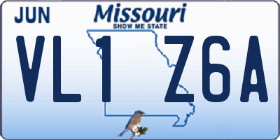 MO license plate VL1Z6A