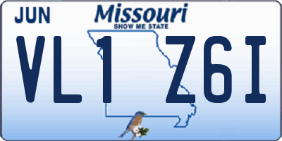 MO license plate VL1Z6I