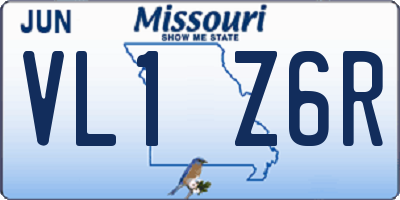MO license plate VL1Z6R